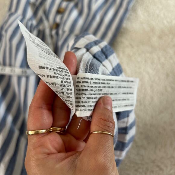 Abercrombie & Fitch Blue/ White Linen Blend Button Maxi Dress Women’s Size SP - Picture 6 of 6